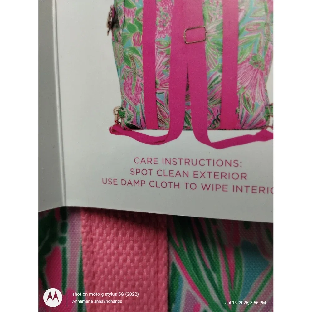 Lilly Pulitzer Coming In Hot Backpack Cooler Insulated Floral Bag Pink Green NEW